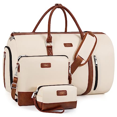 TIBES Convertible 2-in-1 Garment Bags for Travel, Carry On Garment Duffle Bag With Shoe Compartment Large Weekender Bag for Women Men Hanging Suitcase Suit Travel Duffel Overnight Bags 4pcs Set - Image 1