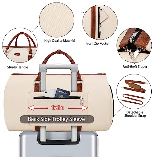 TIBES Convertible 2-in-1 Garment Bags for Travel, Carry On Garment Duffle Bag With Shoe Compartment Large Weekender Bag for Women Men Hanging Suitcase Suit Travel Duffel Overnight Bags 4pcs Set - Image 4