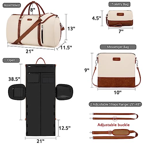 TIBES Convertible 2-in-1 Garment Bags for Travel, Carry On Garment Duffle Bag With Shoe Compartment Large Weekender Bag for Women Men Hanging Suitcase Suit Travel Duffel Overnight Bags 4pcs Set - Image 5