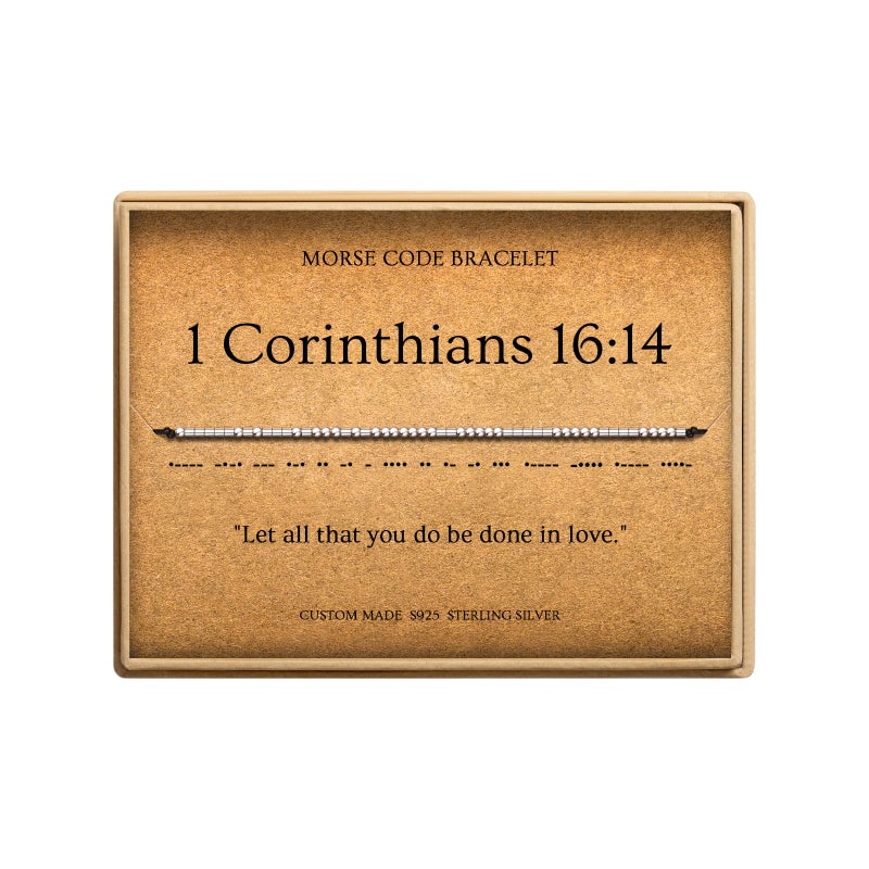 Loved Creations Morse Code Bracelets for Women, 1 Corinthians 16:14 Christian Bible Verse Bracelets, Scripture S925 Sterling Silver Inspirational Faith Jewelry, Religious Gifts for Women - Image 1