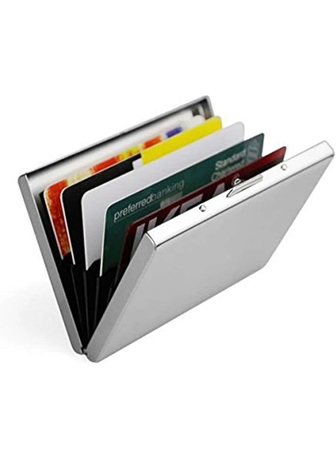 erorex Brushed Aluminum Card Case Credit Card Holder Id Card Wallet Holders Brushed Stainless Steel Rfid Blocking Bank Business Card Holder Case Name Card Box Brushed Business Card Case  - Image 1