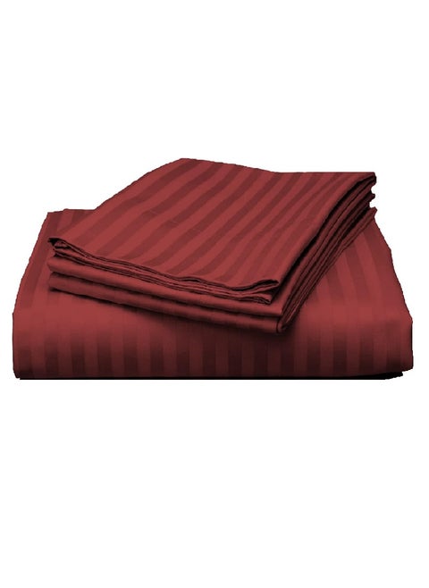 King Size Stripe Bed Sheet Set 100% Cotton Premium Quality 200x200+20cm