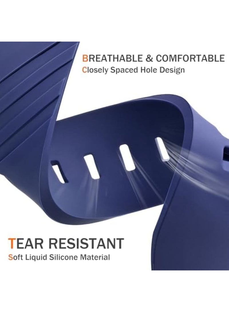 SYOSI Designed for Apple Watch Bands for Men Apple Watch Ultra 2 Band 49mm,Silicone Sport Band with Rugged Metal Connector for iWatch Ultra Band Series 11 10 9 SE 8 7 6 5 49mm 46mm 45mm 44mm-Blue - Image 3