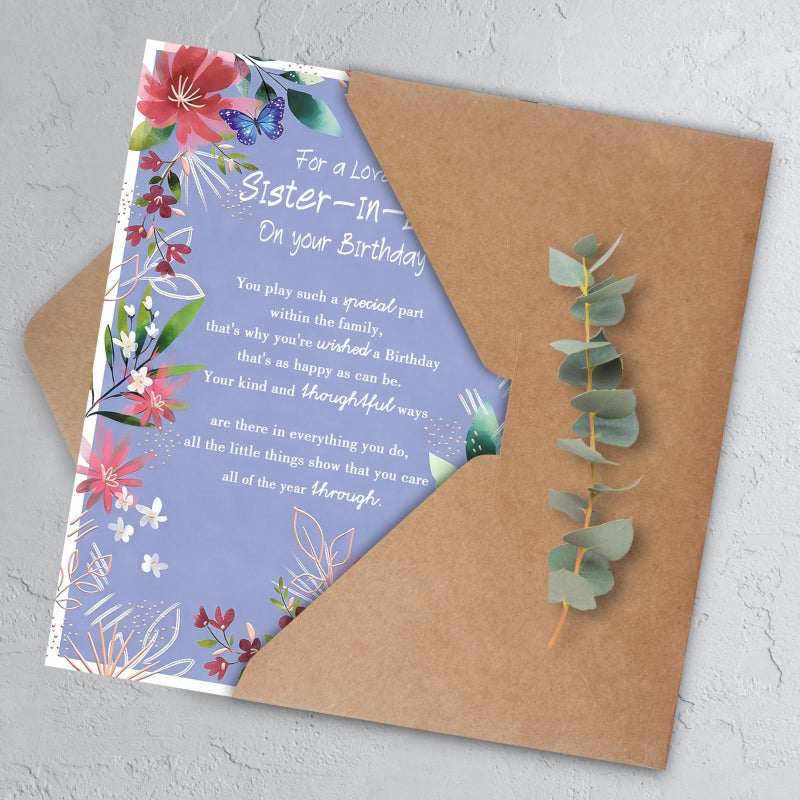 HEJOYN Sister In Law Birthday Card, Happy Birthday Cards Gift for Sister-In-Law - Image 4
