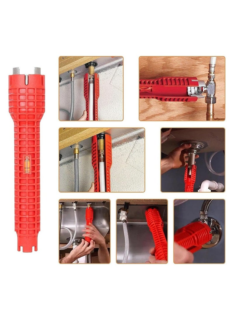 14-in-1 Faucet and Sink Installer, Faucet Tool Sink Wrench, Change Faucet Tool for Kitchen, Multifunctional Plumbing Under Sink Wrench, for Toilet Bowl, Sink, Bathroom, Kitchen Plumbing - Image 3