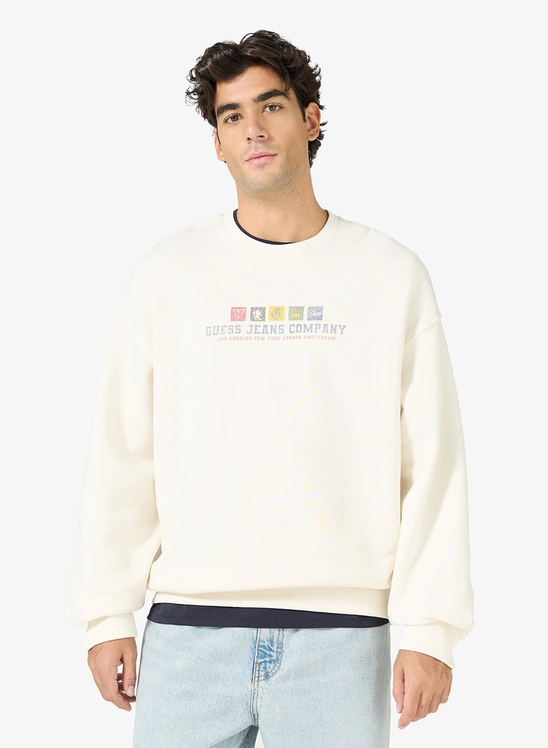 جس بلوزة قطنية كاجوال بياقة دائرية - Image 1