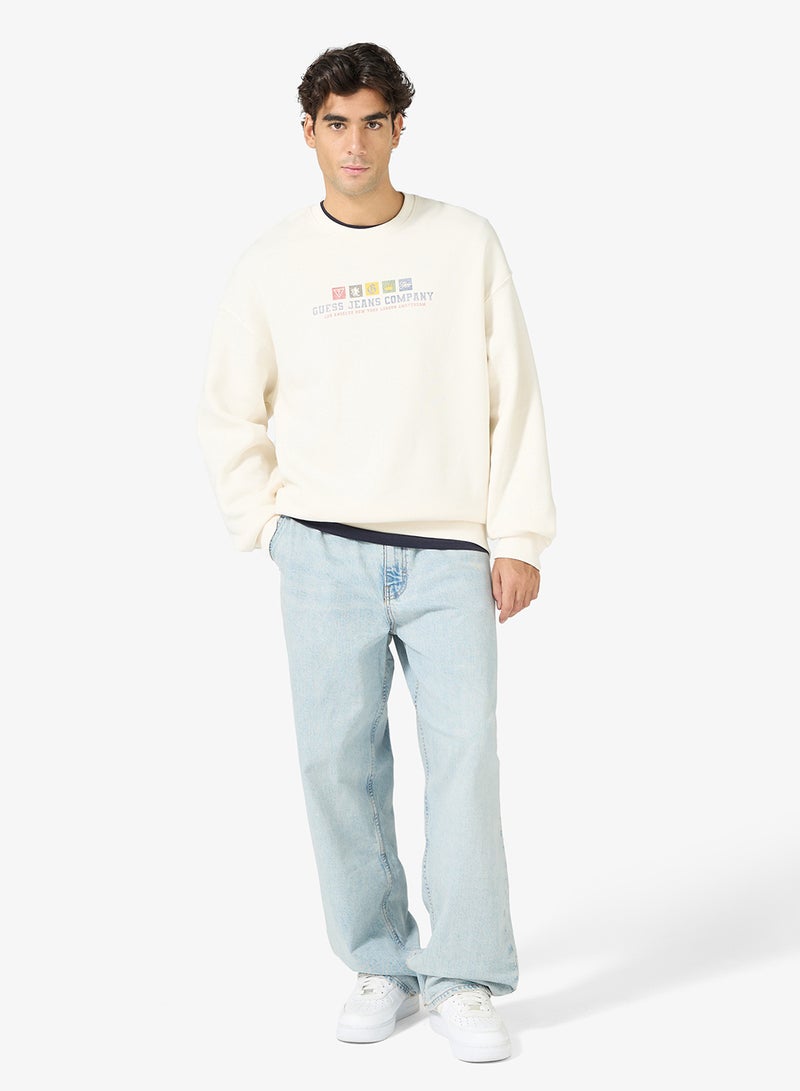 جس بلوزة قطنية كاجوال بياقة دائرية - Image 4