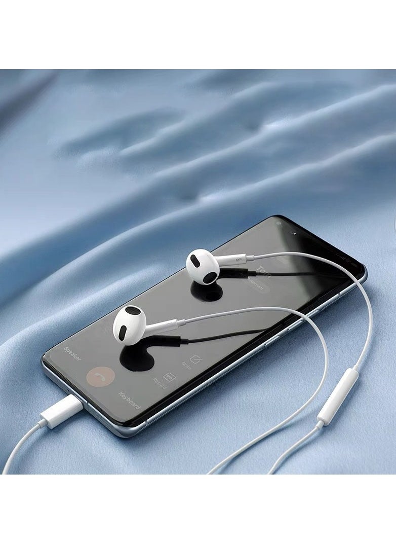 Samu - USB C Headphone, Type-C Earbuds Wired Earphones with Microphone and Volume Control, in-Ear Earbud for iPhone 15 Pro/Max/Plus,Google Pixel,Oneplus,Samsung Galaxy,iPad Pro, and MacBook (White) White - Image 1