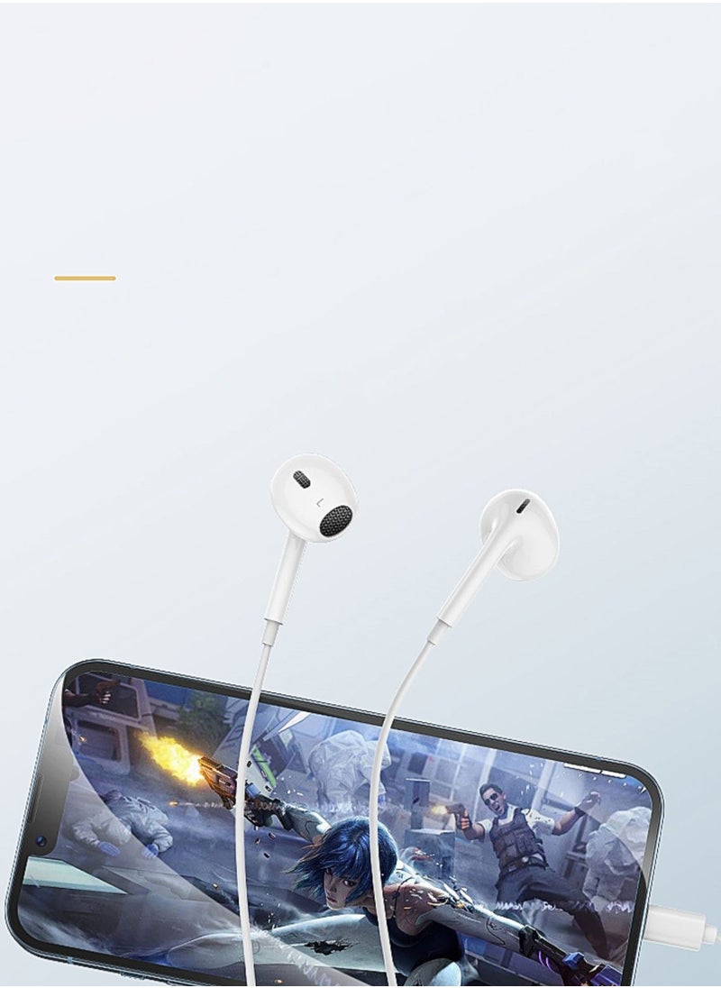 Samu - USB C Headphone, Type-C Earbuds Wired Earphones with Microphone and Volume Control, in-Ear Earbud for iPhone 15 Pro/Max/Plus,Google Pixel,Oneplus,Samsung Galaxy,iPad Pro, and MacBook (White) White - Image 1