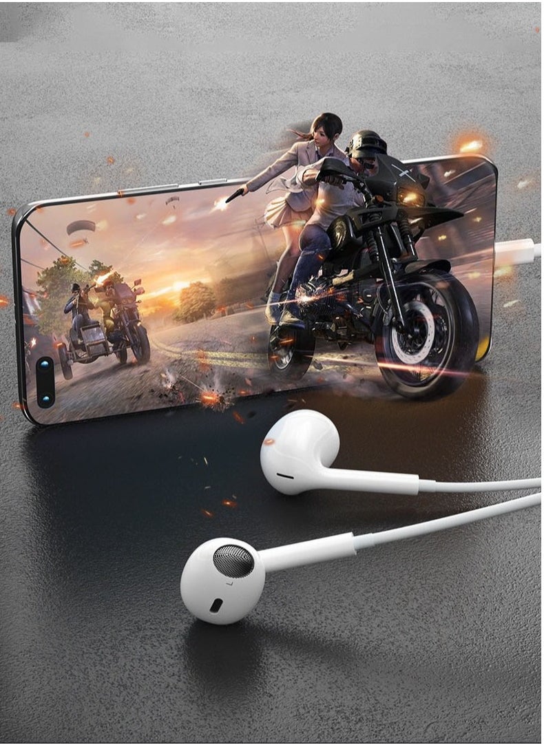 Samu - USB C Headphone, Type-C Earbuds Wired Earphones with Microphone and Volume Control, in-Ear Earbud for iPhone 15 Pro/Max/Plus,Google Pixel,Oneplus,Samsung Galaxy,iPad Pro, and MacBook (White) White - Image 1