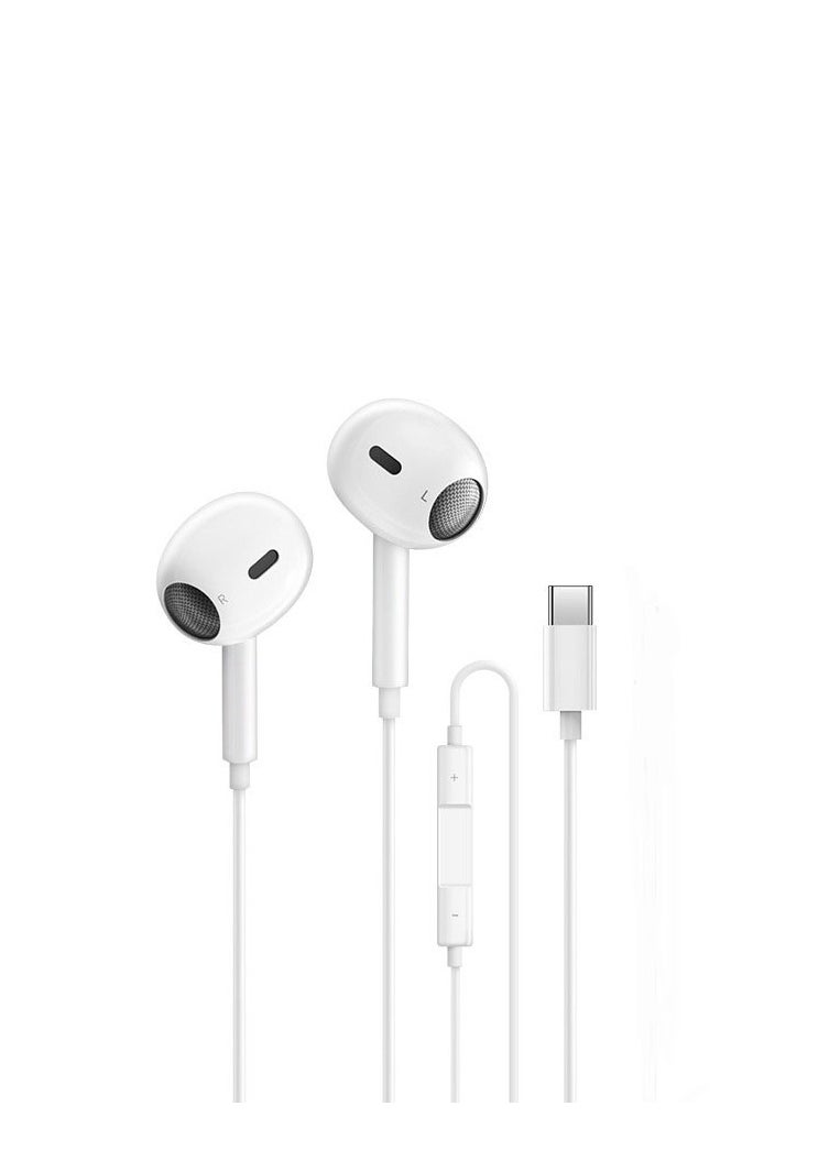 Samu - USB C Headphone, Type-C Earbuds Wired Earphones with Microphone and Volume Control, in-Ear Earbud for iPhone 15 Pro/Max/Plus,Google Pixel,Oneplus,Samsung Galaxy,iPad Pro, and MacBook (White) White - Image 1