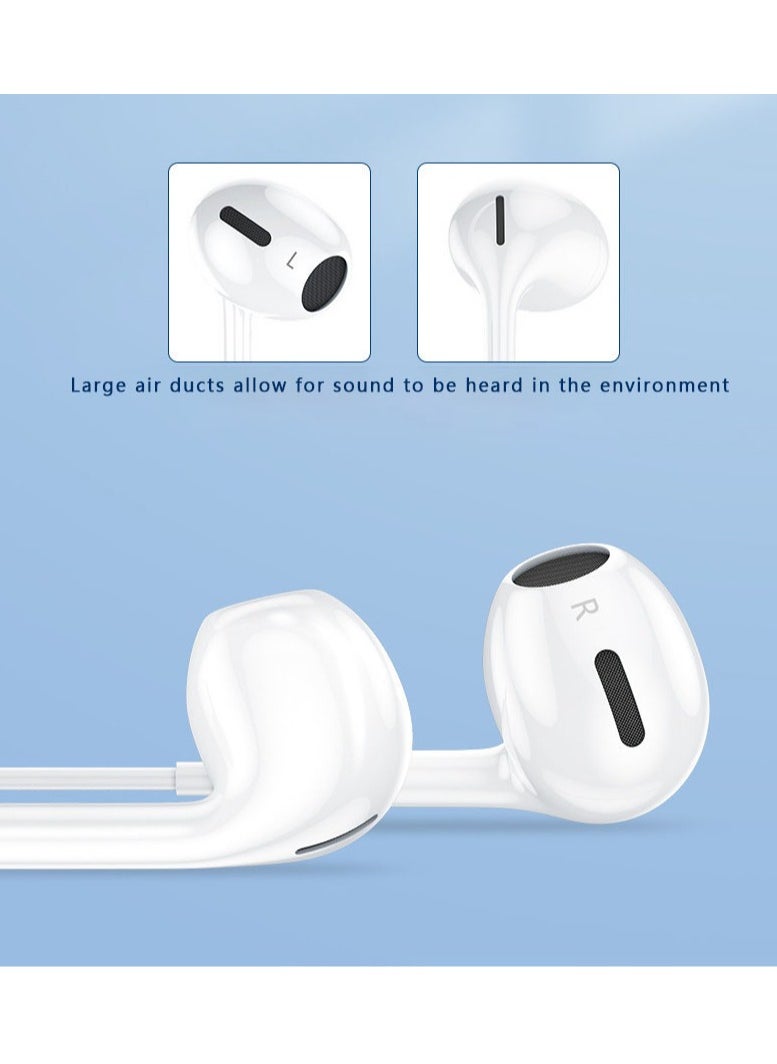 Samu - USB C Headphone, Type-C Earbuds Wired Earphones with Microphone and Volume Control, in-Ear Earbud for iPhone 15 Pro/Max/Plus,Google Pixel,Oneplus,Samsung Galaxy,iPad Pro, and MacBook (White) White - Image 1