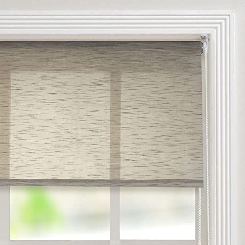 Deco Window Sheer Roller Blinds for Windows (38 Inches W X 84 Inches H, Dark Beige) Roll-Up Shades, Light Filtering, Sun UV Protection Polyester Curtains for Home & Office - Image 3
