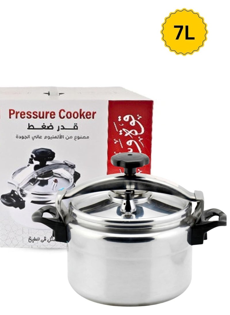 Dac 7 Liter Aluminum Pressure Cooker 24CM Large Capacity Cooking Pot with Secure Locking Lid Pressure Indicator and Heat Resistant Handles Ideal for Family Meals Weekly Meal Prep and Traditional Recipes  - Image 2