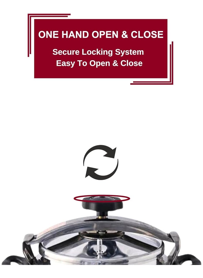 Dac 7 Liter Aluminum Pressure Cooker 24CM Large Capacity Cooking Pot with Secure Locking Lid Pressure Indicator and Heat Resistant Handles Ideal for Family Meals Weekly Meal Prep and Traditional Recipes  - Image 4