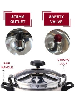 Dac 7 Liter Aluminum Pressure Cooker 24CM Large Capacity Cooking Pot with Secure Locking Lid Pressure Indicator and Heat Resistant Handles Ideal for Family Meals Weekly Meal Prep and Traditional Recipes  - Image 5