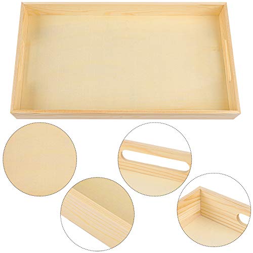 Aodaer 7 Pieces Wooden Nested Serving Trays Rectangular Shape Wood Trays Serving Trays with Handles for Kitchen Party Dinner Snacks - Image 3