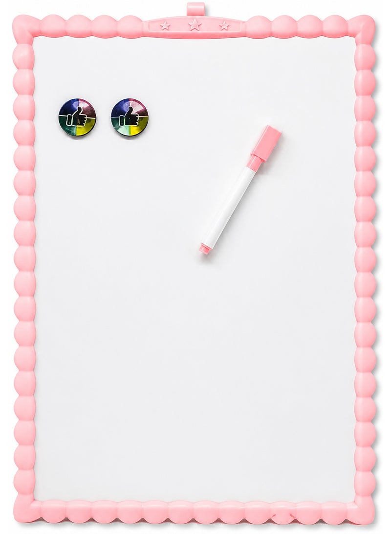 Magnetic Dry Erase White Board (28x39 cm) for Office School & Home – Portable Reusable Writing Board with Smooth Easy Clean Surface for Planning Notes Teaching Scheduling & Organization Durable Magnetic Whiteboard for Classroom Meetings & Daily Organization – Lightweight Erasable Memo Board for Writing Brainstorming Task Tracking Presentations & Home Office Productivity - Pink - Image 1