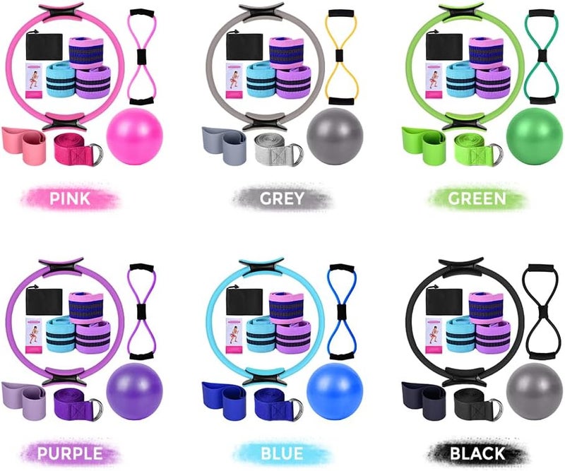 Eacam Pilates Ring Circle Set - Home Workout Equipment with Booty Bands and Mini Exercise Ball - Image 2