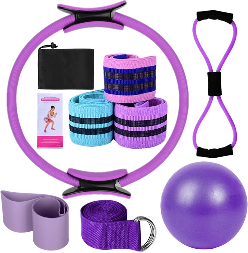 Eacam Pilates Ring Circle Set - Home Workout Equipment with Booty Bands and Mini Exercise Ball - Image 1