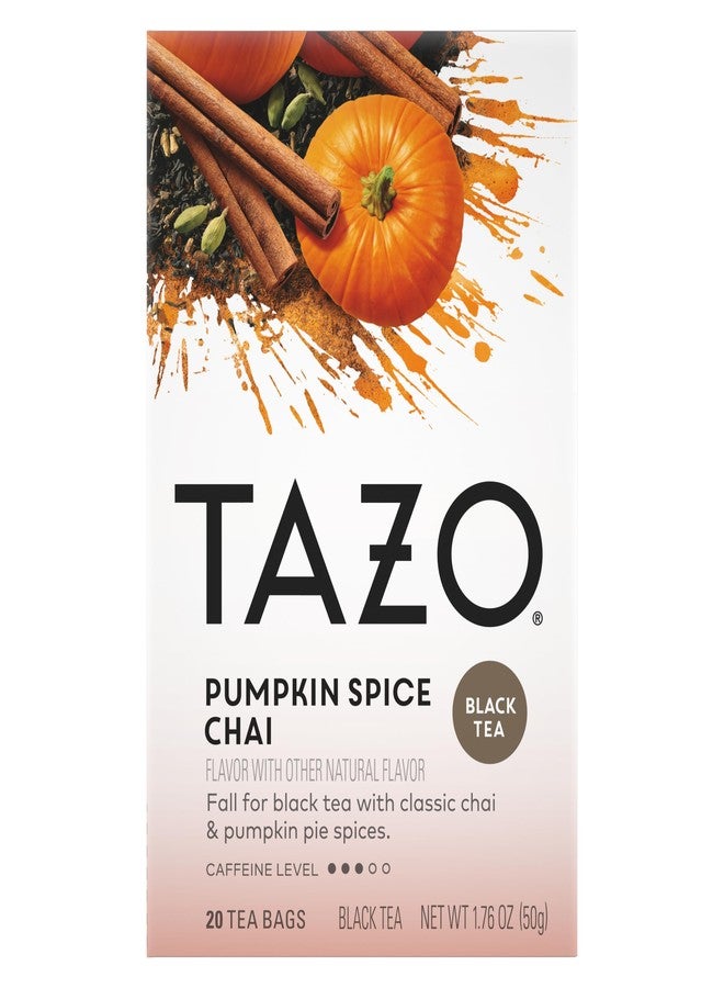 TAZO Pumpkin Spice Chai Black Tea Bags, Moderate Caffeinated Tea, 20 Total Tea Bags - Image 1