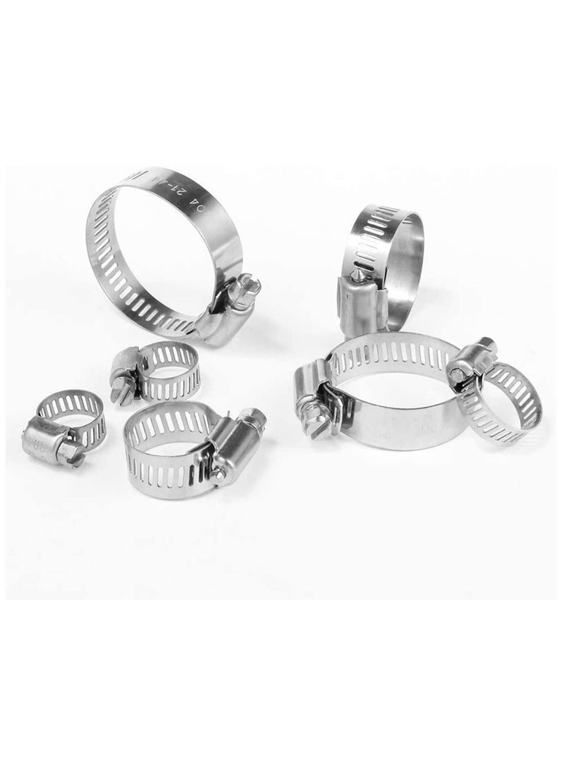 SYOSI Hose Clamp 26 Pieces Stainless Steel Adjustable Size Range Worm Gear Hose Clamp Fuel Line Clamp for Plumbing Automotive And Mechanical Application Pipes Clip Fixed Tool  - Image 3