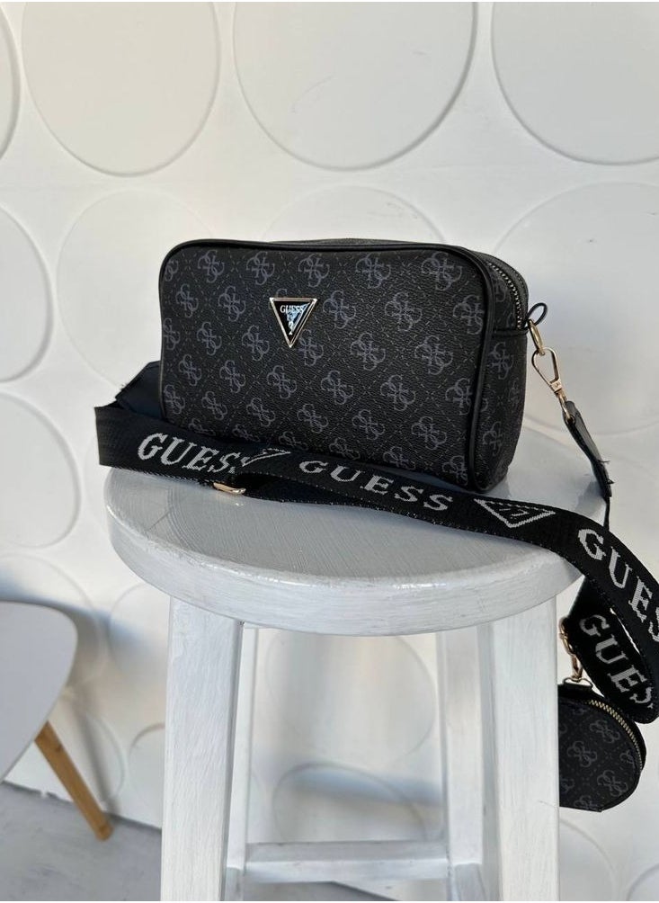Guess who - Guess Women's Noelle Cross Body Camera Bag Black - Image 1
