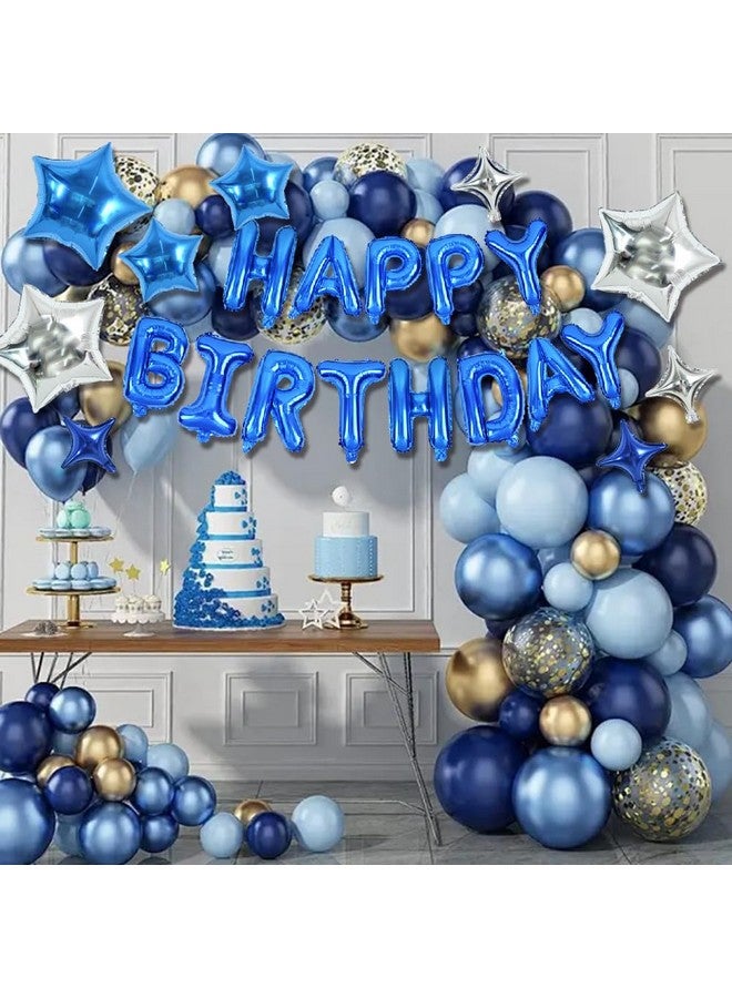 TONIFUL 35PCS Blue Happy Birthday Decorations 16 Inch Happy Birthday Balloon Banner with Star Balloons Mylar Foil Birthday Party Decorations Supplies for Men Women Adults Girls Boys Kids - Image 5