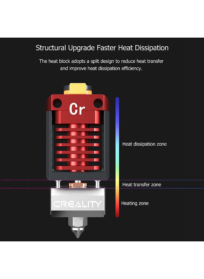 Creality 3D - CREALITY Spider High-temperature Hotend Fast Heating Dissipation for 3D Printer Ender-3 Pro/Ender-3/Ender-3 V2/Ender-5/Ender-2/CR-10 S5/CR-10/CR-20 Pro Support PLA ABS PETG TPU Nylon Filament - Image 1