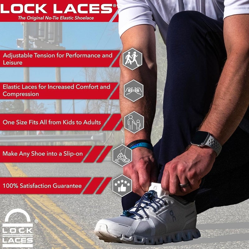 LOCK LACES - Elastic No Tie Shoelaces, One Size Fits All - Image 2