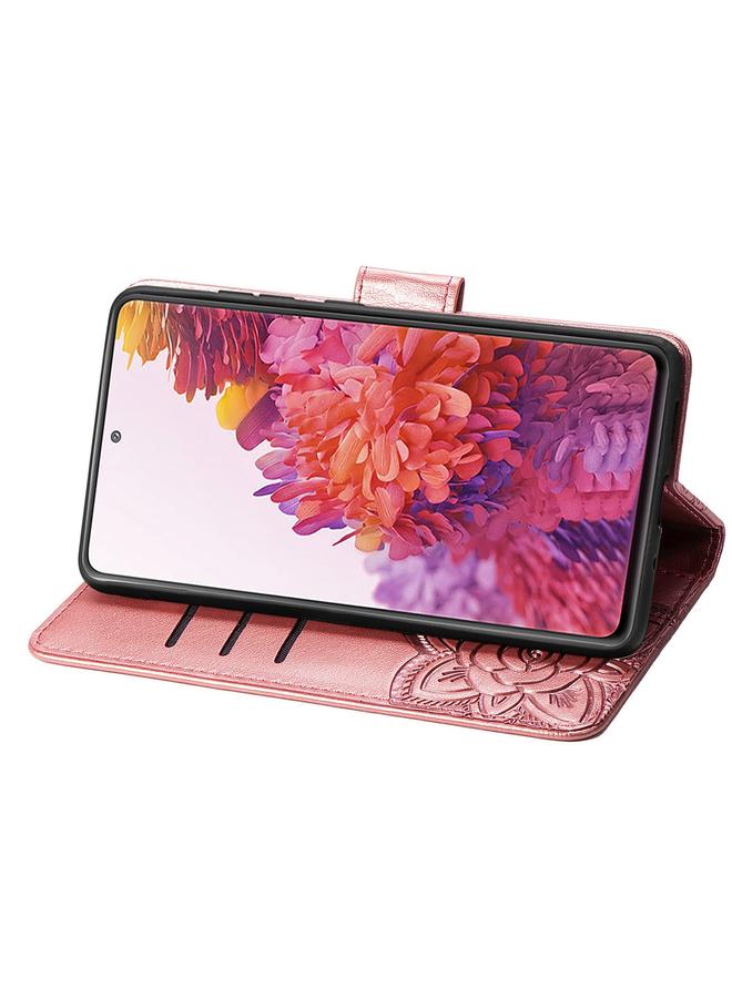 Zaboon Case For Galaxy S20 FE / S20 Lite Butterfly Love Flower Embossed Horizontal Flip Leather Case with Bracket / Card Slot / Wallet / Lanyard - Image 5