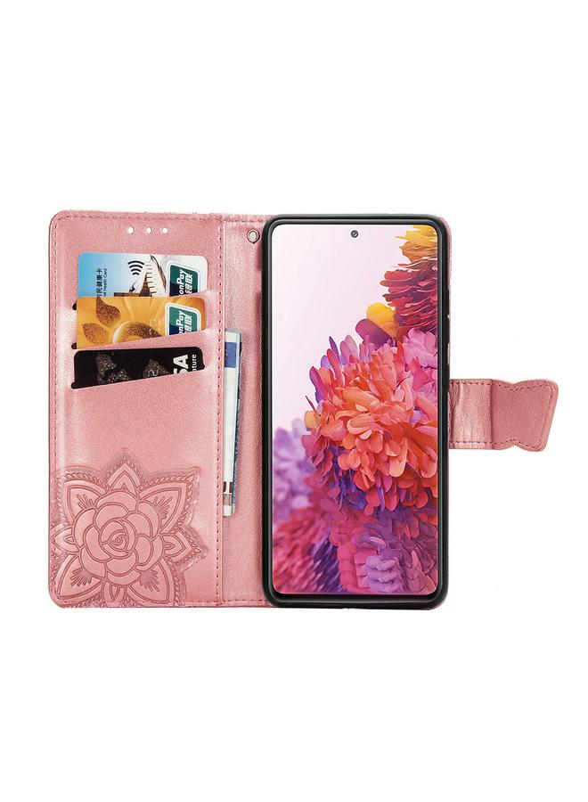 Zaboon Case For Galaxy S20 FE / S20 Lite Butterfly Love Flower Embossed Horizontal Flip Leather Case with Bracket / Card Slot / Wallet / Lanyard - Image 4