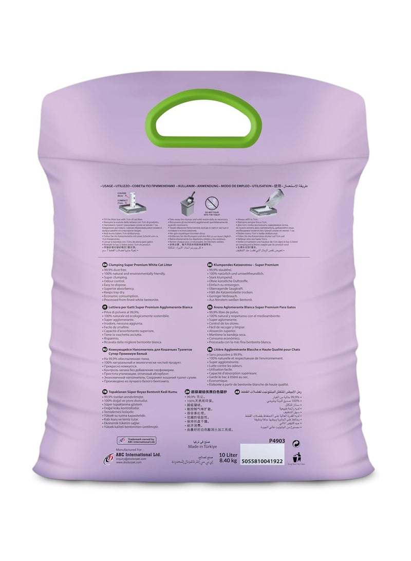 DoctorPet Cat Litter Lavender - 100% Natural Clumping Bentonite,Scented, Ultra Absorbent,Easy Scooping, Dust-Free, Odor Control, Easy Scooping, Hypoallergenic & Non-Stick Paw Formula 10L - Image 2