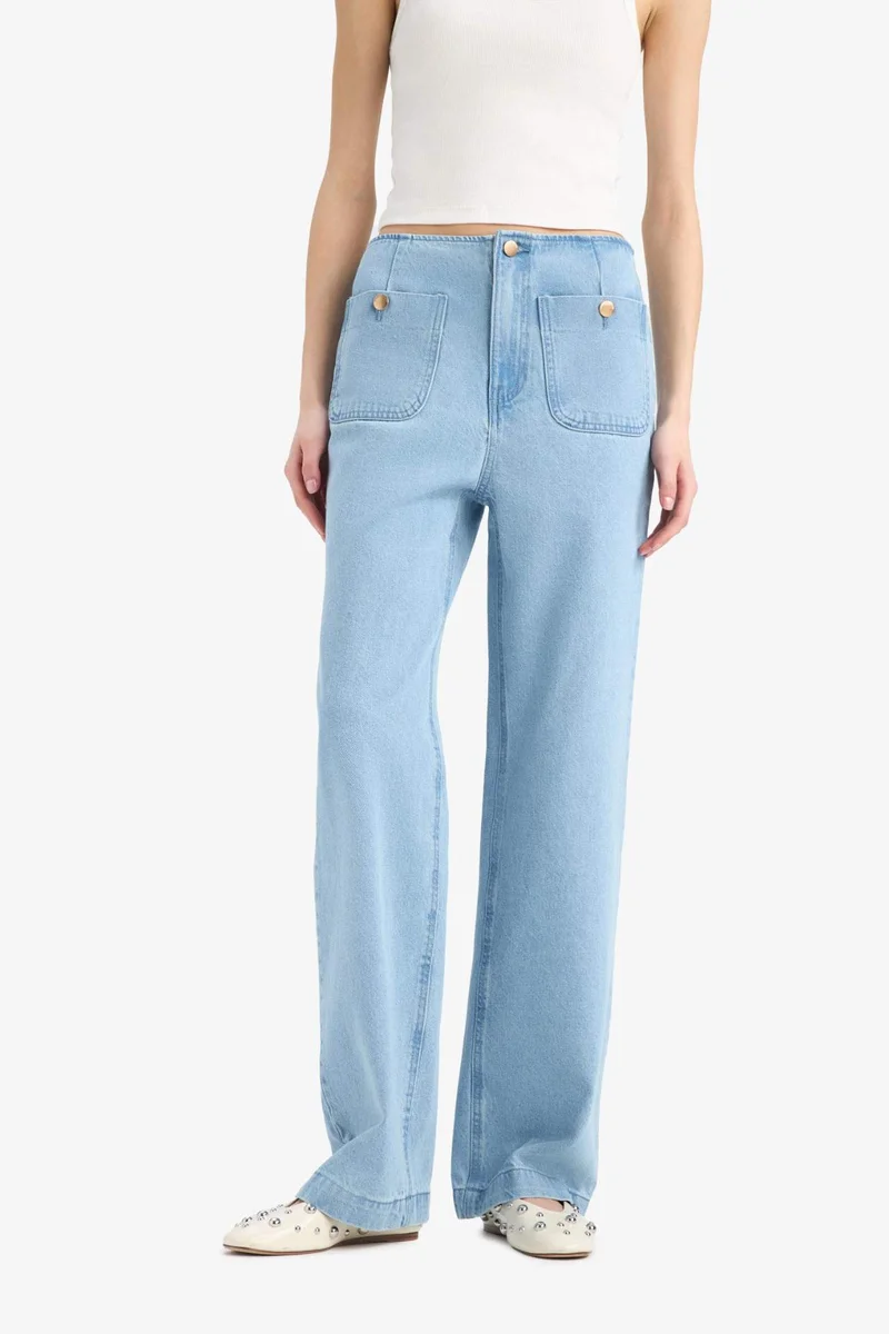 Defacto  90's Wide Leg High Waist Long Jeans for Women | Best Price UAE