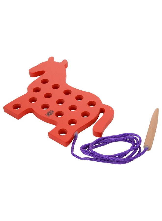 Skillofun Skillofun Wooden Sewing Toy Horse, Multi Color, | Eco-Friendly & Non-Toxic | Enhances Hand-Eye Coordination & Dexterity | Educational Fun | Keeps Kids Engaged & Learning | Perfect for Toddlers - Image 2