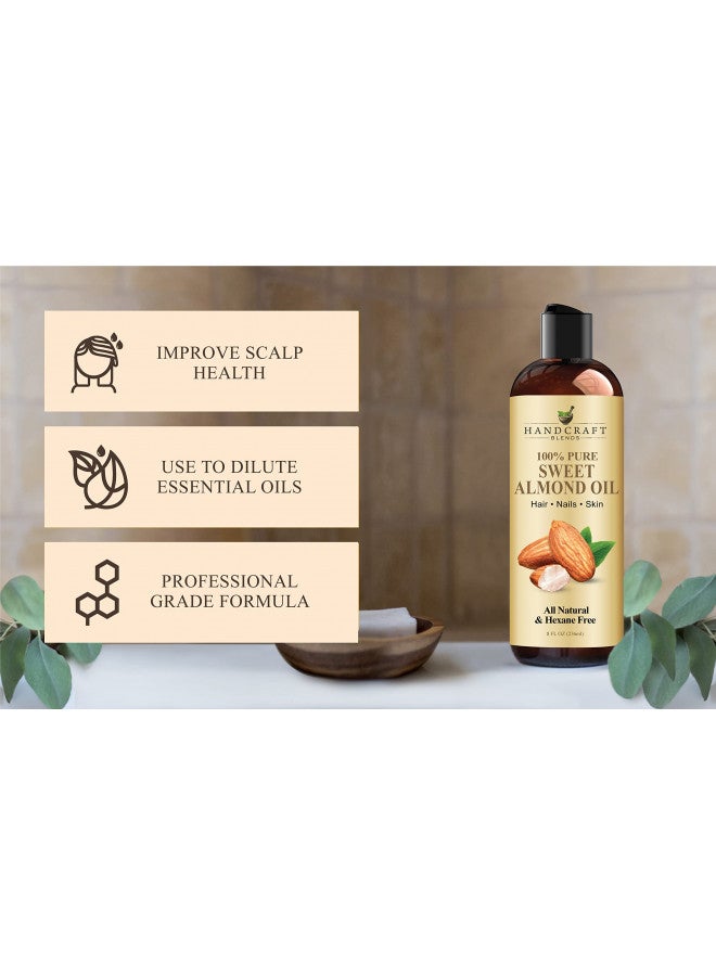 handcraft Blends Handcraft Blends Sweet Almond Oil - 100% Pure and Natural - Premium Therapeutic Grade Carrier Oil for Essential Oils - Massage Oil for Aromatherapy - Body Oil and Hair Oil - 8 fl. oz  - Image 5