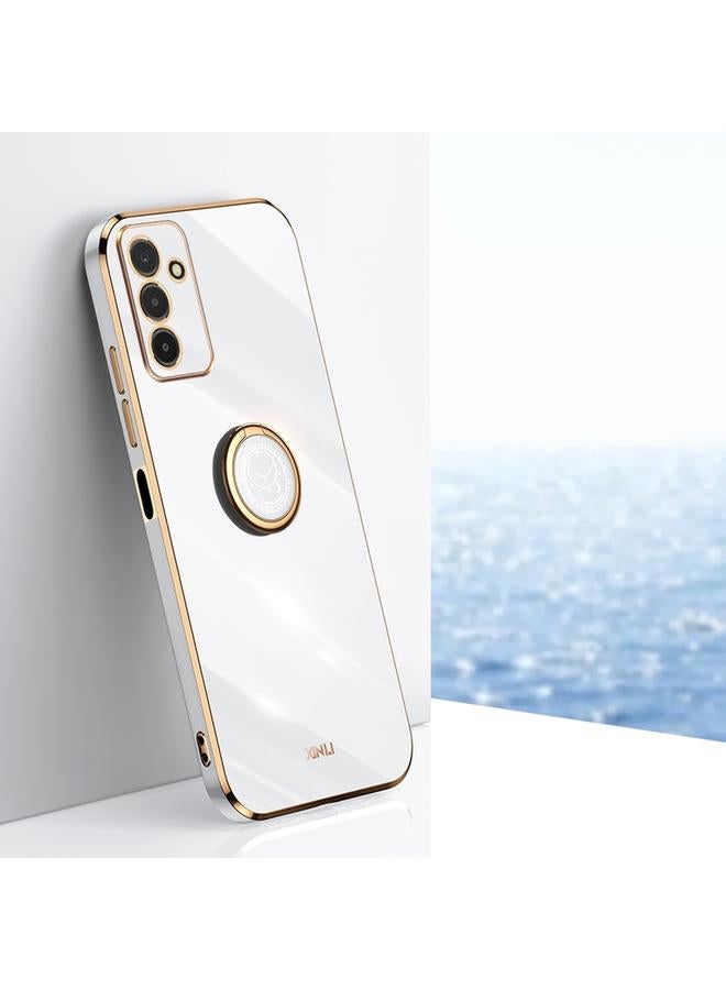 اس-توب جراب لهاتف Samsung Galaxy F13 4G من XINLI بحافة مستقيمة 6D مطلي بالكهرباء من مادة TPU مع حامل حلقي - Image 1