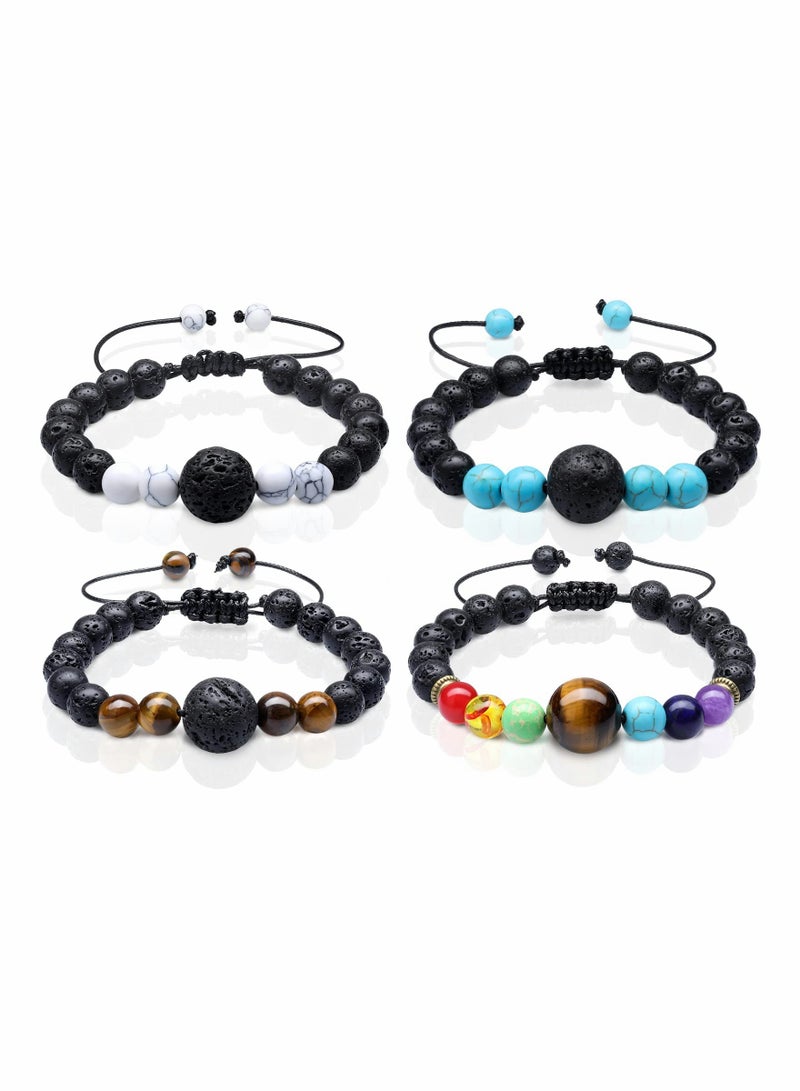 4 Pieces Bracelet Fashion Luxury Hand Woven Yoga Beaded Jewelry Anti Nausea Wristband - Image 1