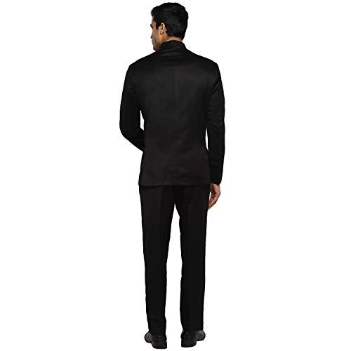 Royal Kurta Men's Regular Fit Bandhgala Suit (12312_Black_Coat-38 & Pant-32) - Image 5
