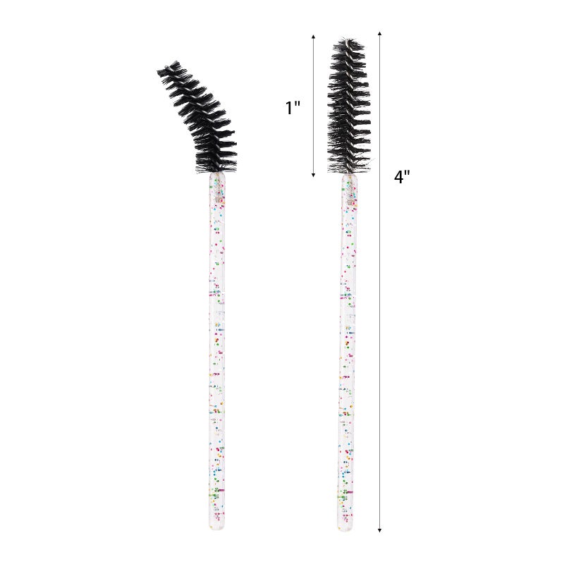 BTYMS 100 Pieces Eyelash Mascara Brushes Disposable Lash Wands Makeup Applicators Eyebrow Spoolies Brush for Eyelash Extensions - Black - Image 2