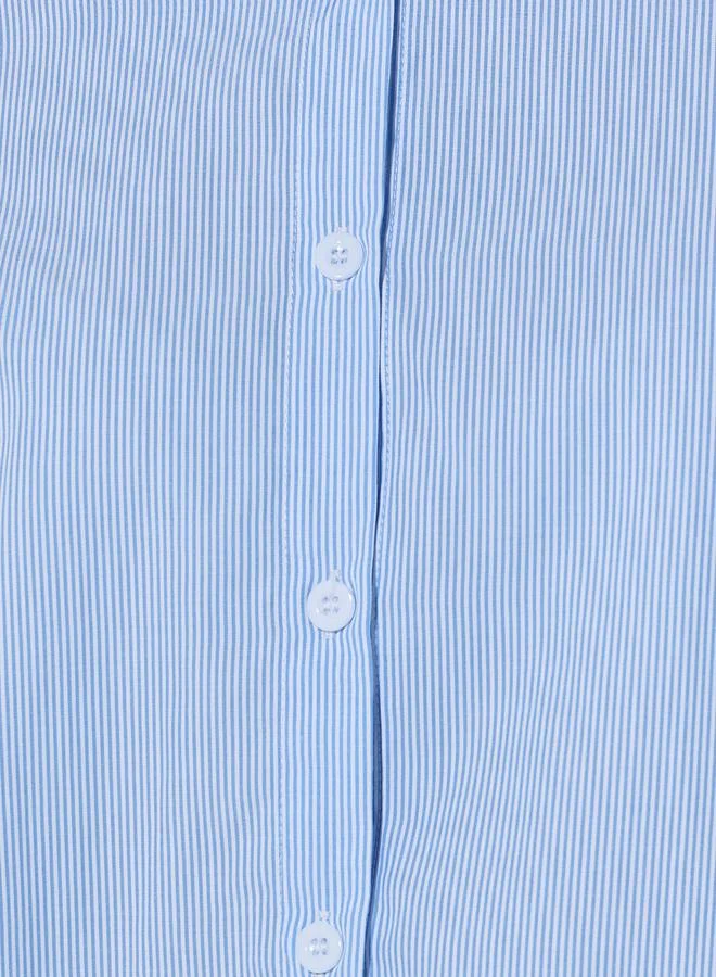 تايك تو Striped Crop Shirt and Straight Leg Pants Co-Ords
