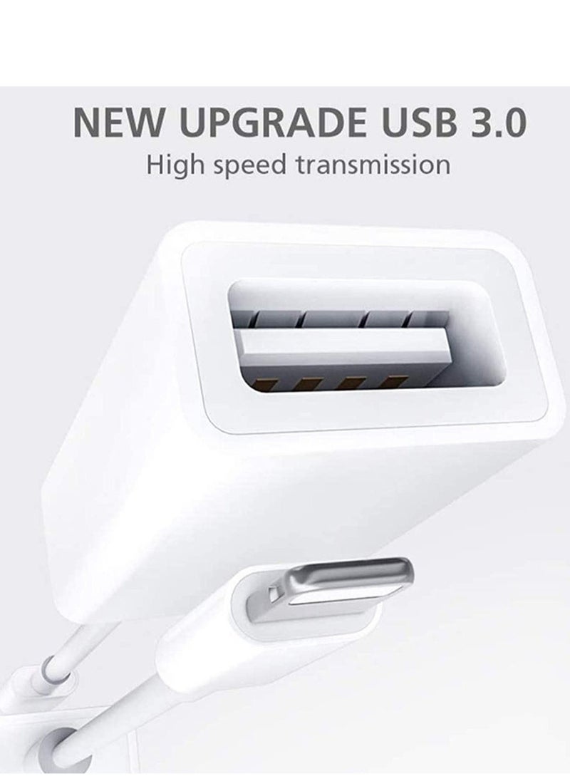 Generic - [Apple MFi Certified] Lightning to USB Camera Adapter for iPhone iPad, USB 3.0 OTG Data Sync Cable Adapter Compatible with iPhone 12 11 XS XR X 8 7 iPad to Card Reader Keyboard Mouse USB Flash Drive - Image 1