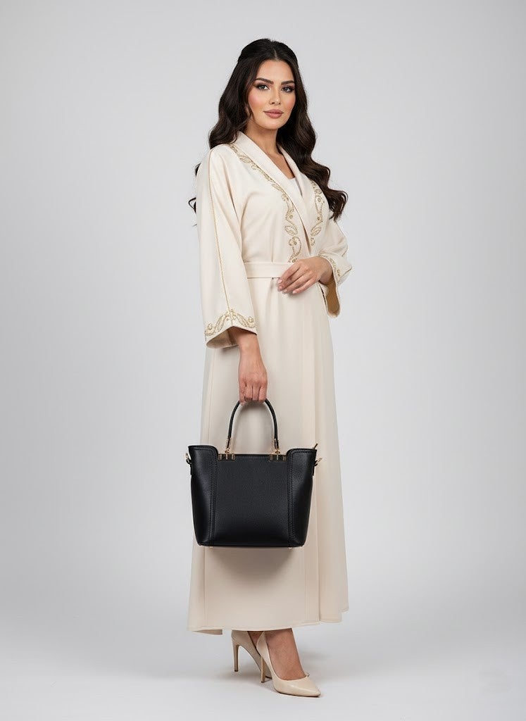 حقيبة يد نسائية أنيقة من الجلد الأسود - حقيبة متعددة الاستخدامات - Image 3