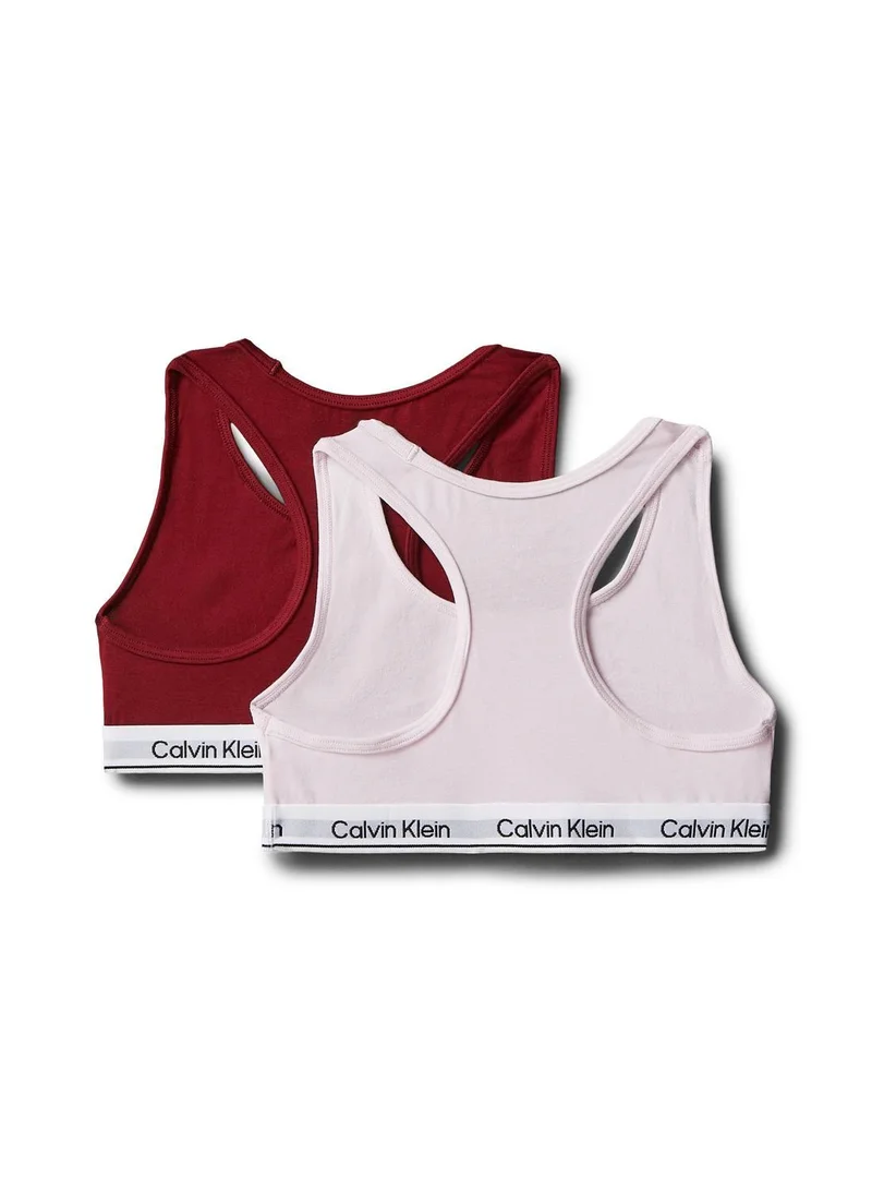 Calvin Klein Jeans Lightlilac/Raspberrychocolate 2 Pack Girls Bralettes - Icon Cotton Stretch for Women | Best Price UAE