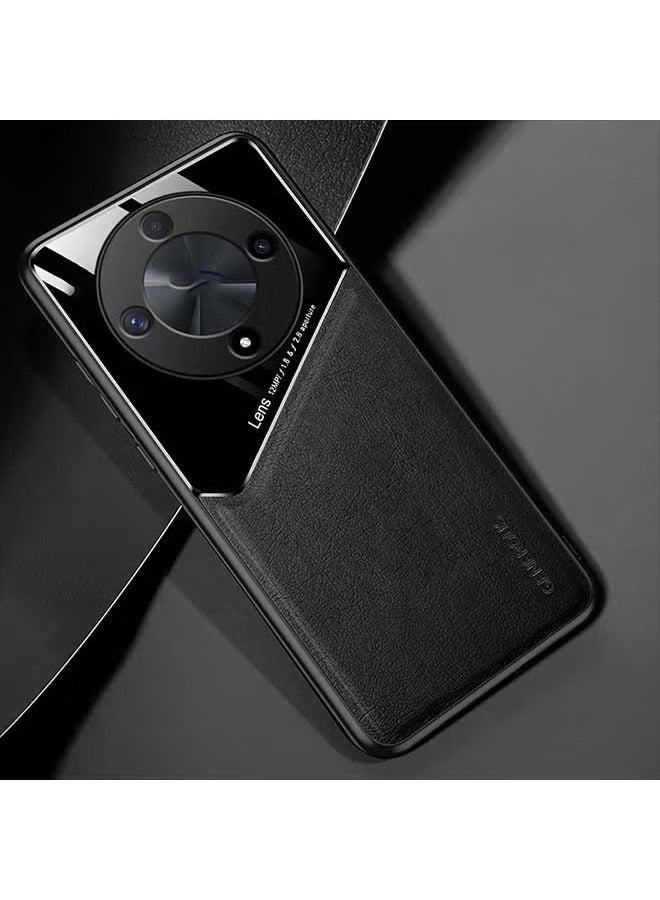 HY Protective Case Cover For Honor X9b 5G Black High end Business Back Leather Material Lens Full Package  - Image 2
