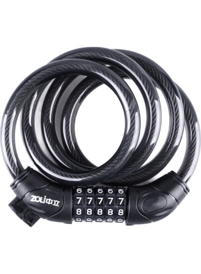 Zoli 87610 Password Cable Lock, Bicycle Lock, Universal Password Lock For Road Bikes, Mountain Bikes, And Electric Bikes, Bar-Shaped Anti-Theft Lock, Black - Image 3