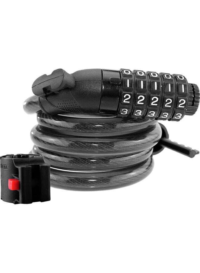 Zoli 87610 Password Cable Lock, Bicycle Lock, Universal Password Lock For Road Bikes, Mountain Bikes, And Electric Bikes, Bar-Shaped Anti-Theft Lock, Black - Image 2