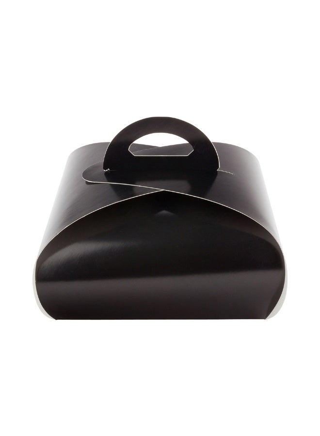 Restaurantware صناديق كعك إنجينيرو 9.1 بوصة مع مقابض، 100 صندوق غداء مزود بمقبض - بطانة مقاومة للدهون، للحلويات أو الوجبات، صناديق ورقية سوداء، سهلة الحمل، قابلة لإعادة التدوير - Image 1