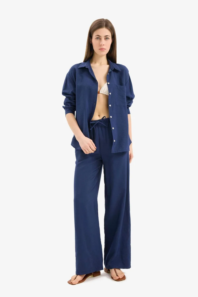 ديفاكتو Fall in Love Regular Fit Flexible Waist Beach Trousers