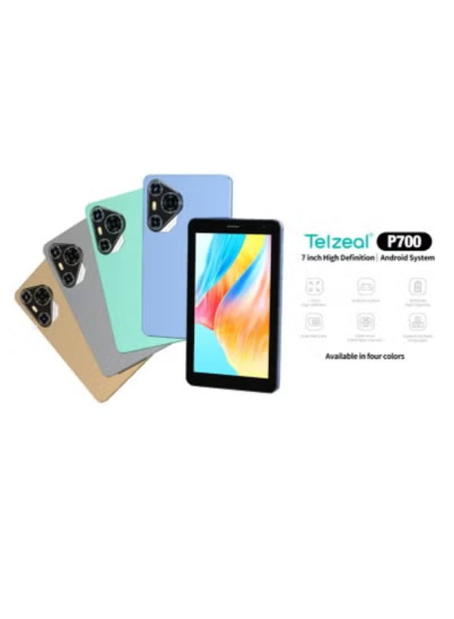 Telzeal جهاز لوحي أندرويد P700 بشاشة HD مدمجة مقاس 7 بوصات، 6 جيجابايت RAM، 256 جيجابايت تخزين، دعم شريحة مزدوجة 5G، معالج رباعي النواة - تصميم رمادي نحيف - بطارية 3000 مللي أمبير - كاميرات أمامية وخلفية - خفيف الوزن وصديق للسفر - مثالي للدراسة، البث، والأطفال - Image 5